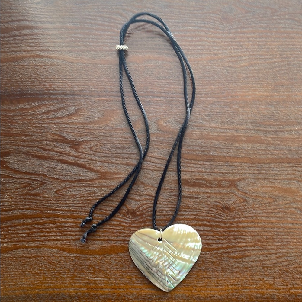 Heart Pendant Necklace with Black Cord